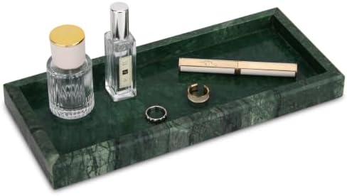 Marble Bathroom Vanity Tray, Blackish Green, 12"x 5" x1.2"