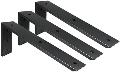 Countertop Support Bracket 3 Pack 18 inch Heavy Duty 1/2" Thick Black Black Granite Countertop Bracket 18"x8"x2.5" Shelf