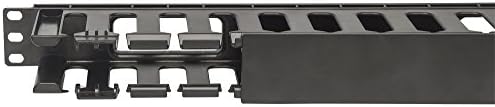 Intellinet 19 in. 1U Cable Management Panel with Cover, Black