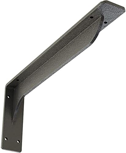 Ekena Millwork BKTM02X16X06EBHGY Steel Bracket Embrey, 2"W x 16"D x 6 1/2"H, Hammered Gray