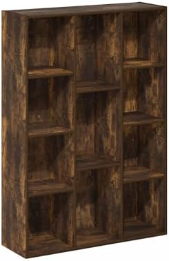 Furinno LUDER Book Shelf, 11-Cube Bookshelf, Reversible Bookcase, 9.4 x 29.1 x 41.7, Easy Assembly, for Living Room, Bed