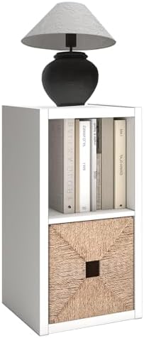 2 Cube Storage Organizer Shelf with Anti-Tipping Kits, Wooden Thick Frame, Reversible Open Back Bookcase, Horizontal and