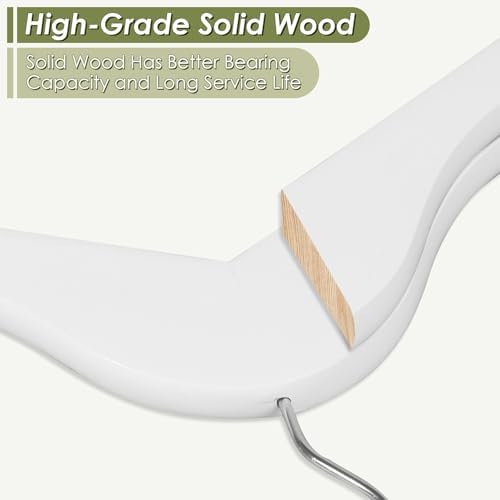 Bride & Groom Hanger with Personalized Name Tags, 2 Pack Dark Wood & White Wood Bridal Dress Hanger for Wedding Day Phot