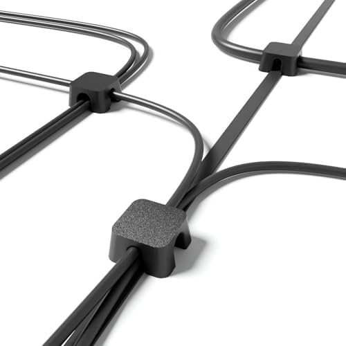Magnetic Cable Organizer – Desktop Multipurpose Cord Keeper & Cable Management Clip for Home & Office (Black Block 20Pcs
