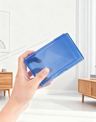 LJY 12 Blue Rectangular Plastic Boxes, 5.3 x 3.1 x 1.2 in for Coins