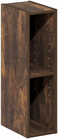 2-Tier Narrow Bookshelf, 6-Inch Width Bookcase, Book Shelf with Storage Shelf, 9.3 x 5.9 x 21.2, for Living Room, Home O