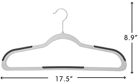 Finnhomy Heavy Duty 50 Pack Plastic Hangers, Clothes Hangers with New Generation Non-Slip Pads,Space Saving Easy Slide Organizer for Bedroom Closet, Great for Shirts, Pants, Gray