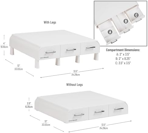 Mind Reader PC, Laptop, IMAC Monitor Stand and Desk Organizer, White