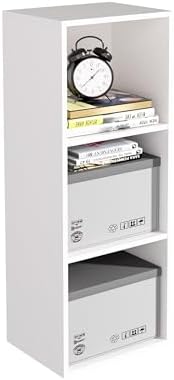 Wooden 3 Cube Storage Organizer, 3 Tier Storage Cubes Storage Display Cubby, Freestanding DIY Closet Shelving Unit for L