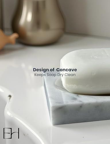 Marble Soap Dish Tray, Soap Bar Holder for Bathroom Shower