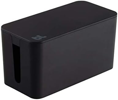 Bluelounge CableBox Mini Cable Management with Small Surge Protector, Black (CBM-BL)