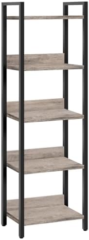 MAHANCRIS 5-Tier Bookshelf, Bookcase, Shelves Organizer for Small Spaces, Storage Shelf Organizer, for Living Room, Bedr