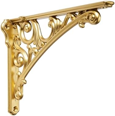 Khtumeware Shelf Bracket 12 Inch, Decorative Brackets for Shelving, Heavy Duty Vintage Ornate Shelf Bracket, Hardware In