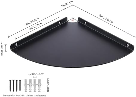 Corner Shelf, 3.0mm Aluminum Alloy Corner Shelf wall Mounted, for Offices, Bedrooms, Kitchens, Bathrooms, Dorm Rooms and
