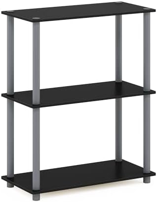 Furinno TURN-N-TUBE Storage Shelves, 3-Tier Book Shelf, Corner Shelf, Toolless Open Shelves, for Organization and Storag