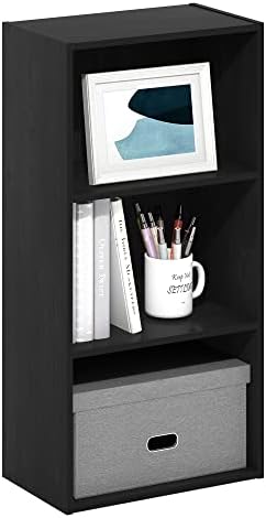 Furinno LUDER 3-Tier Book Shelf, Open Shelves Bookshelf, Blackwood