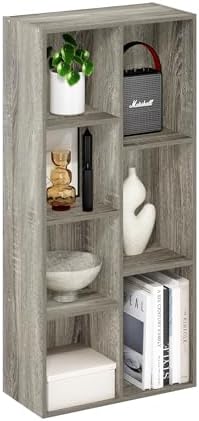 7-Cube Bookshelf, Bookcase, Book Shelf, Cube Storage Organizer, 9.4 x 19.5 x 41.7, for Home Office, Living Room, Bedroom