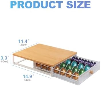 Sedegn Nespresso Vertuo Pod Holder: Capsule Organizer with Sliding Drawer