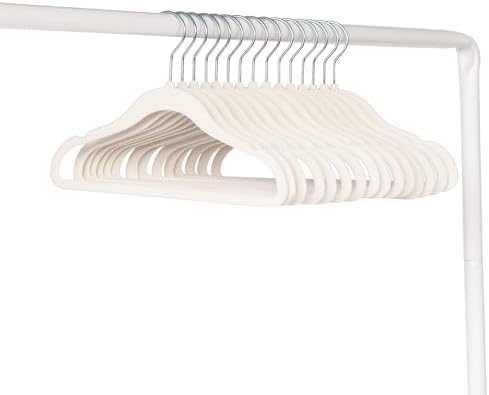 3 Sprouts Velvet Baby Hangers - Non-Slip Hanger for Infant, Toddler, Baby Clothes - Closet Kids Hangers with Slim Design, Nordic Colors, Pack of 30 - Cream