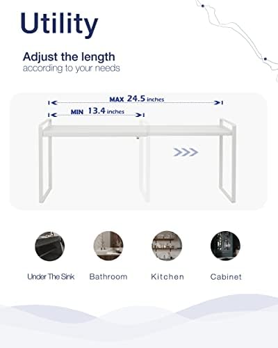 Nxconsu Expandable Shelf for Cabinets, Cabinet Shelf Riser, 12" White