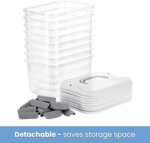 Elsjoy 8 Pack 5.5 Quart Plastic Storage Bins with Lid and Handle, Clear Latch Storage Box Stackable Organizing Bins, Lid