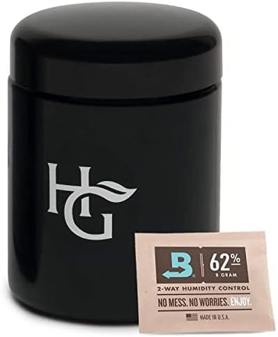 Herb Guard - Half Oz Airtight Jar and Smell Proof Containers (250 ml) Comes with Humidity Pack to Keep Goods Fresh for Months