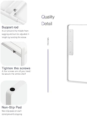 Nxconsu Cabinet Shelf Riser, Adjustable Cabinet Organizer, 12" Deep White