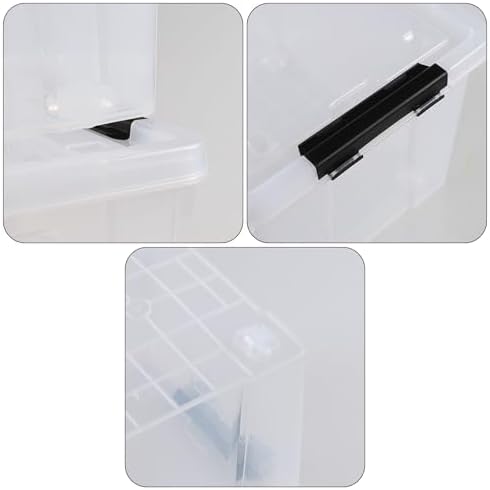 35 Quart Plastic Clear Latching Storage Box with Wheels, 4-Pack