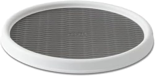 Copco Basics Non-Skid Pantry Cabinet Lazy Susan Turntable,12-Inch,White/Gray,(Pack of 6)