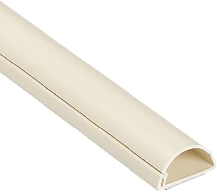 D-Line Half Round Cord Hider, Patented Cable Cover, Hide TV Wall Mount Wires, Raceway for Cords, Decorative Wire Covers,