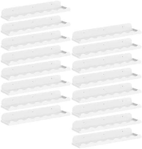 Lifewit Plastic Nursery Floating Book Shelves 16 Pack, 15"x3.4" White Clouds Plastic Wall Shelf for Bedroom Kids, Hangin