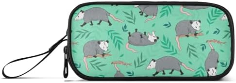 Fisyme Opossum Possum Green Pencil Case Large Capacity Pen Box Makeup Pouch Holder Organizer Stationery Bag for School Office College Traval