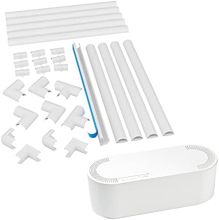 D-Line Cable Management Box (Small) & Medium Cable Raceway Multipack 10x 1.18 (W) x 0.59" (H) x 15.7" Lengths (13.12ft T