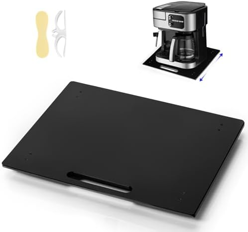 Acrylic Appliance Slider with Rubber Wheels, 13" x 14", Black