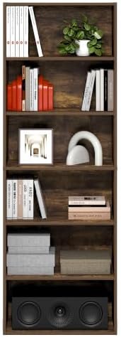 Furinno PASIR 6-Tier Book Shelf, Open Shelves Bookshelf, Amber Pine