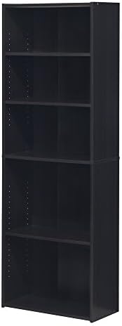 FURINNO Wright 5-Shelf Bookcase, Cinnamon Cherry