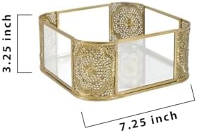 Serene Spaces Living 7" Aurea Mirror Tray, Gold Square Glass Tray - Elegant Decorative Centerpiece for Home, Parties, We