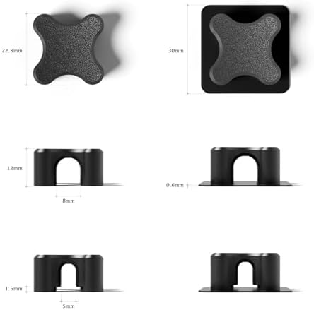 Magnetic Cable Organizer – Desktop Multipurpose Cord Keeper & Cable Management Clip for Home & Office (Black Cross 20Pcs