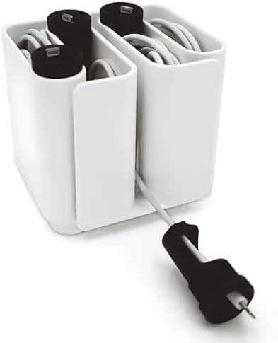 Cable Organizer with Multiple Compartments, Secure Cable Ends, Prevent Tangling, Tidy Workspace, Charging Solution, Desk