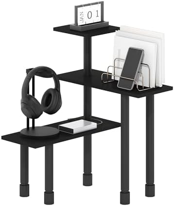 Furinno Turn-N-Tube Kitchen Countertop Organizer, 3-Tier Corner Countertop Organizer Shelf, Corner Shelf, for Kitchen, P