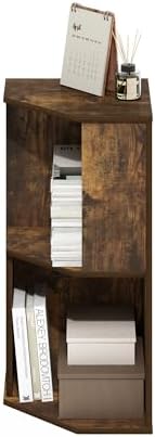 Furinno ECON Corner Shelf, 2-Tier Corner Book Shelf, Standing Storage Shelves, Cube Display Rack, Bookshelf, for Organiz
