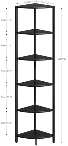 6 Tier Corner Shelf, Tall Corner Shelves Stand Ladder Shelf Bookshelf