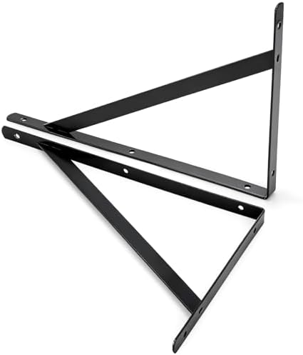 Hiceeden 12 Pack Heavy Duty Shelf Brackets, 12 in X 8 in Wall Mount Steel L Shelf Bracket, Angle Brackets for Floating S