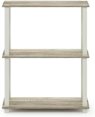 Furinno TURN-S-TUBE Storage Shelves, 3-Tier Book Shelf, Corner Shelf, Toolless Open Shelves, for Organization and Storag