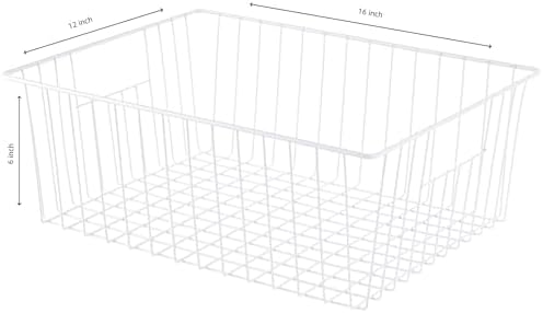 Upright Freezer Organizer Bins， Freezer Baskets for 16, 17, 21 cu.ft Standup Freezer, Wire Storage Baskets with Built-in