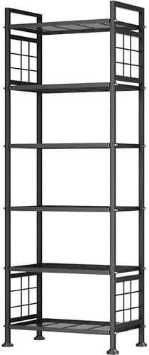 GIOTORENT 6-Wire Garage Shelving Storage Shelves, Metal Shelving Unit Pantry Rack, Kitchen Storage Adjustable Shelf 900L