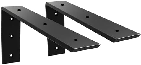 Countertop Support Bracket 2 Pack 10 inch Heavy Duty 3/8" Thick Black Granite Countertop Bracket 10"x6"x2.5" Shelf L Bra