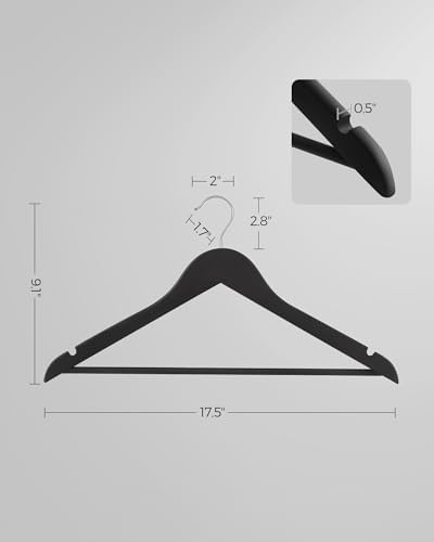 SONGMICS Wooden Hangers, 20-Pack Wood Hangers with Rubber Coating
