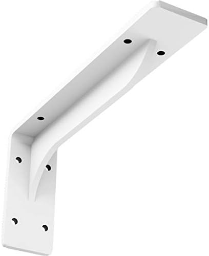 Ekena Millwork BKTM02X10X04EBPWH Steel Bracket Embrey, 2"W x 10"D x 4 3/4"H, White Primer