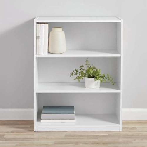 3 Shelf Bookcase, 31.5" H Small Book Shelf for Small Spaces, 3 Tier Bookshelf for Home Office and Dorm, Short Wooden Sto